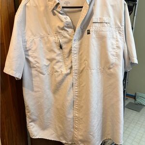 Men's Casual Short-Sleeve Button-Down Shirt - Light Beige